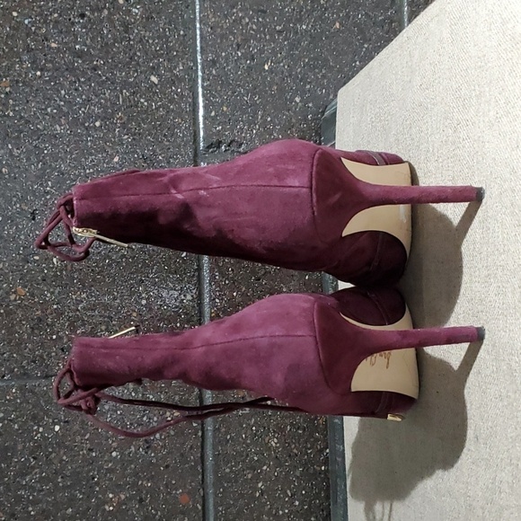 SAM EDELMAN ASHER SUEDE PEEP TOE HEELS SIZE 9 4 INCH HEELS GLADIATOR - Picture 7 of 13